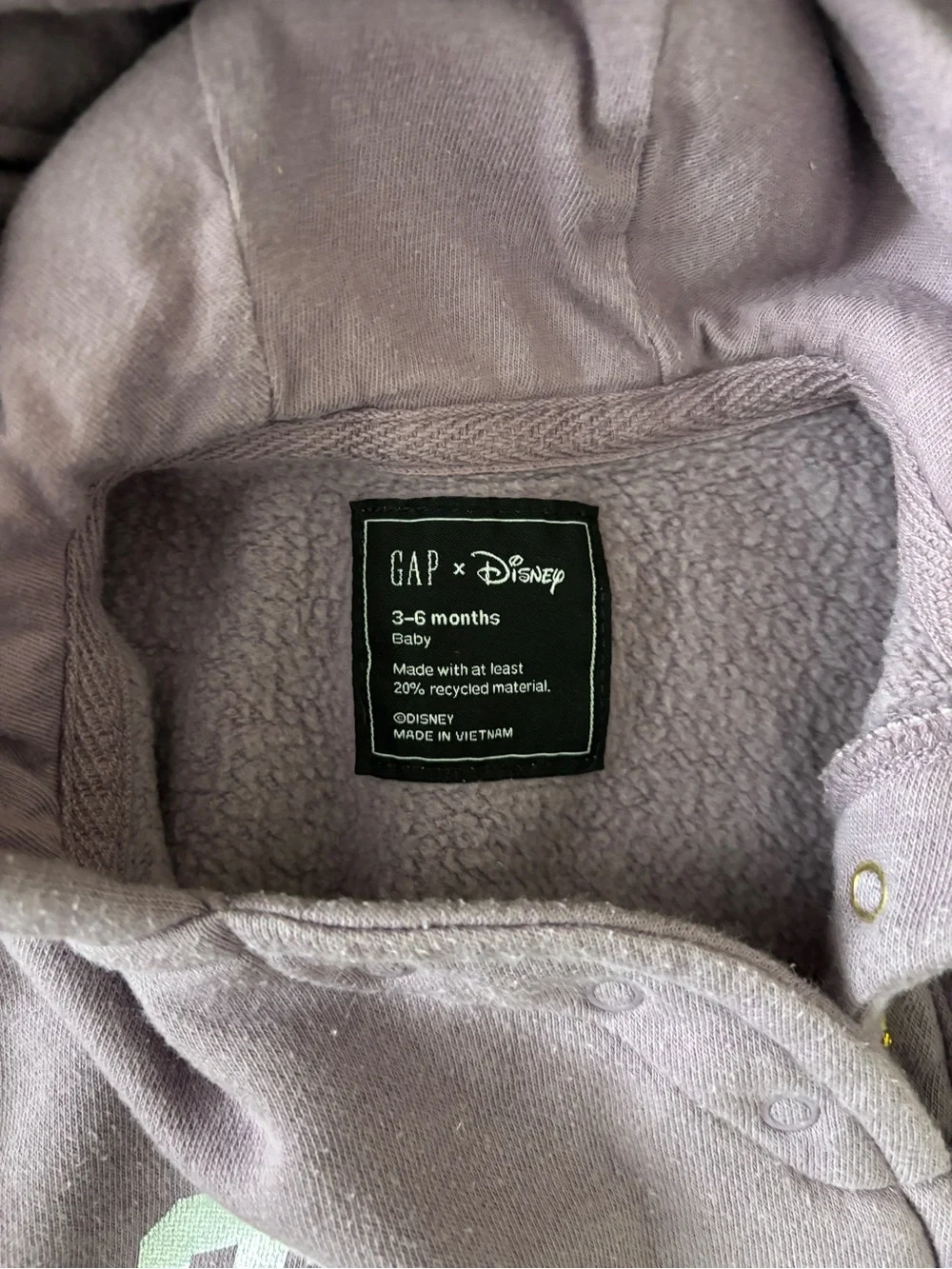 GAP Lavender Minnie Mouse Hooded Fleece One-Piece